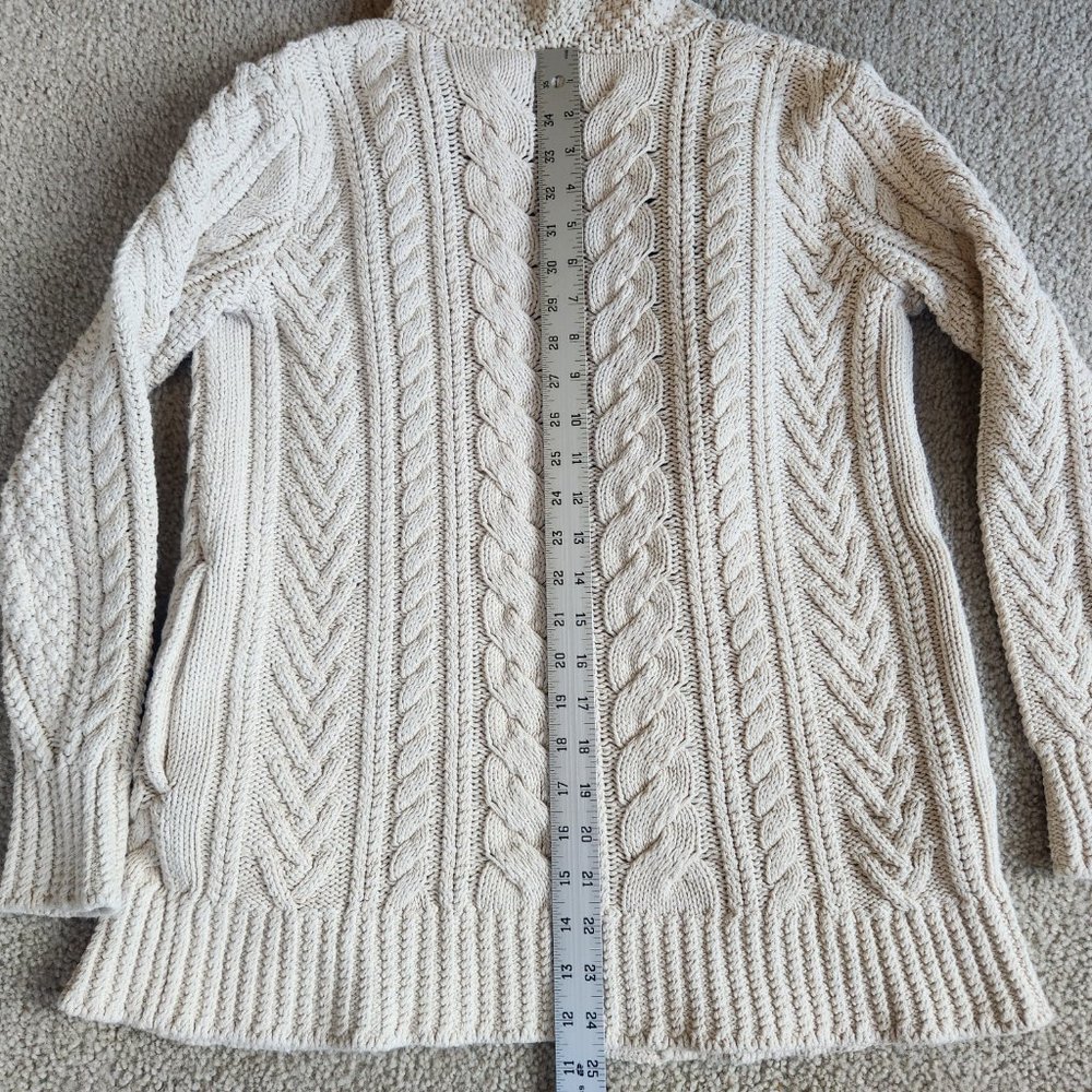 L.L. Bean Hooded Cable Knit Fisherman's Cardigan Sweater - Picture 8 of 8